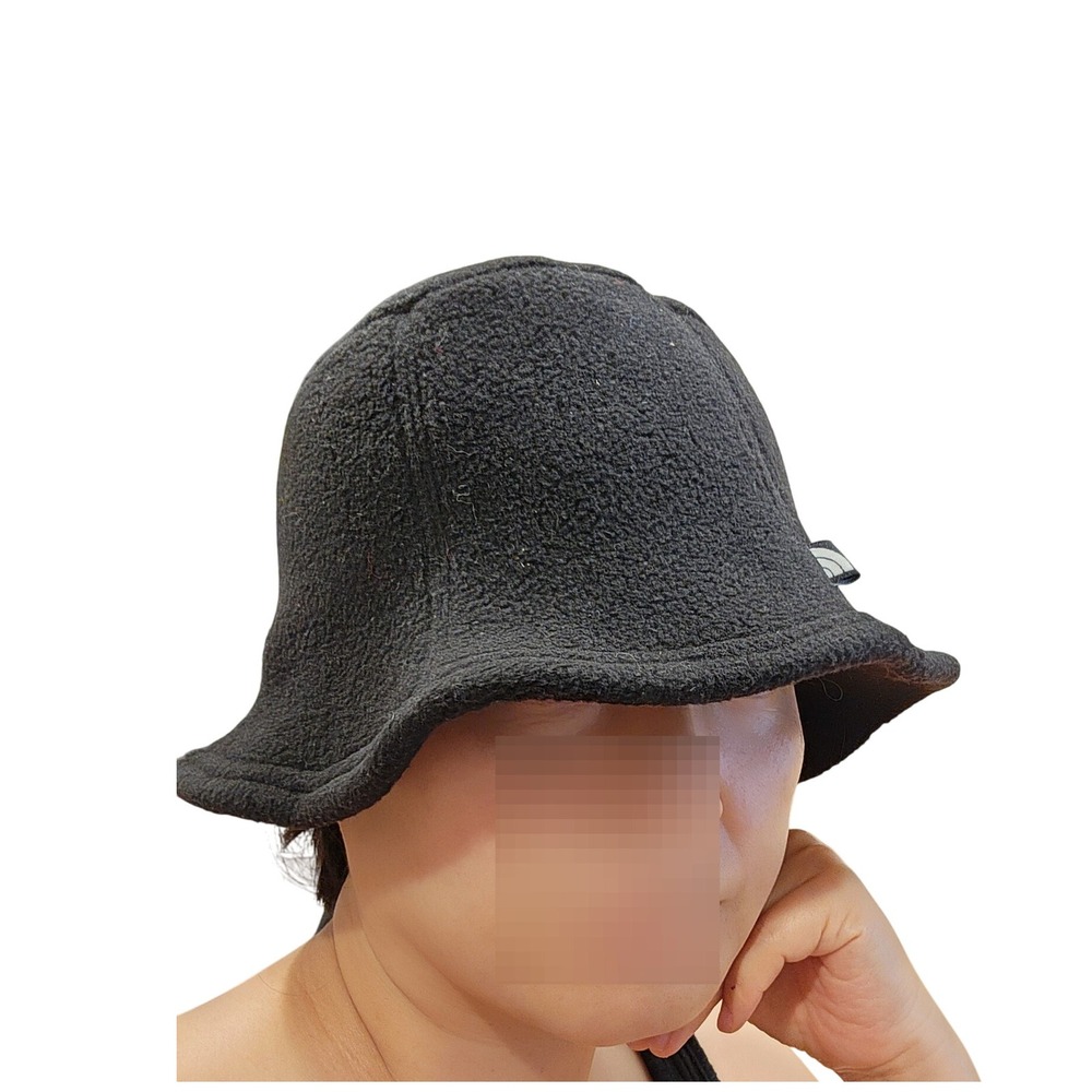 The North Face Polartec Fleece Bucket Hat‎ Black Winter Warm Logo Unisex